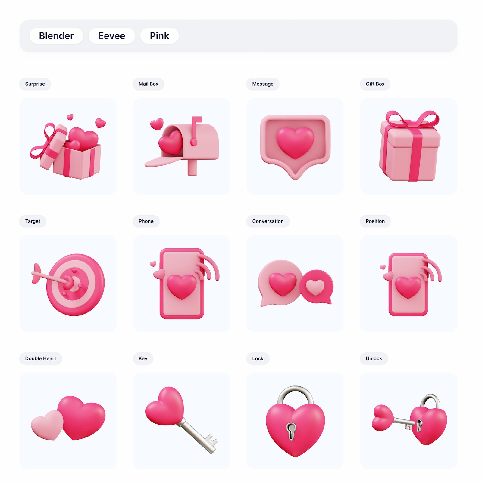 3D Valentine's Day asset 4